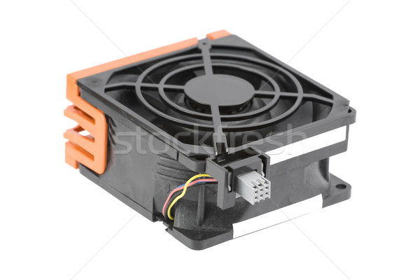 Foto stock: Grande · resfriamento · ventilador · usado · servidor · isolado