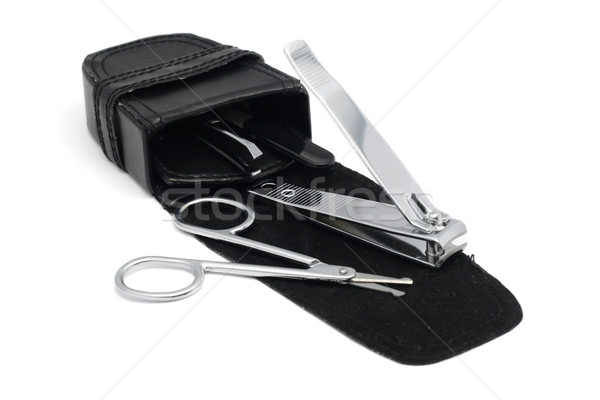 Básico manicura establecer herramientas negro caso Foto stock © newt96