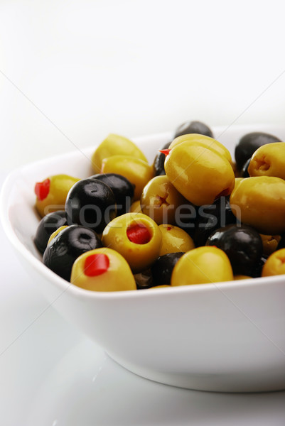 olives, stuffed with red peppers Stock photo © nezezon