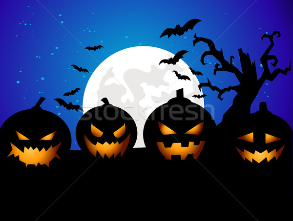 Halloween buli tökök arc terv háttér Stock fotó © nezezon