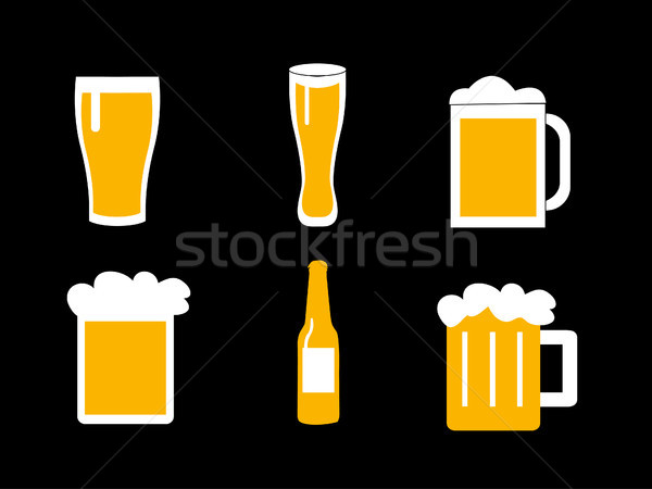 vector illustration of a glass of beer Stock photo © nezezon