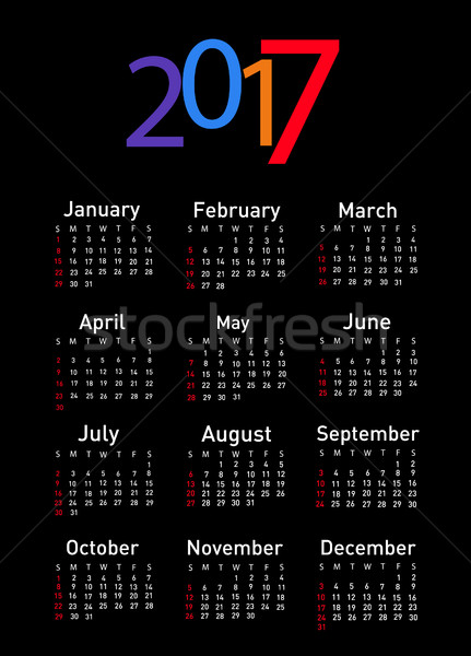 Calendar for 2017 Stock photo © nezezon