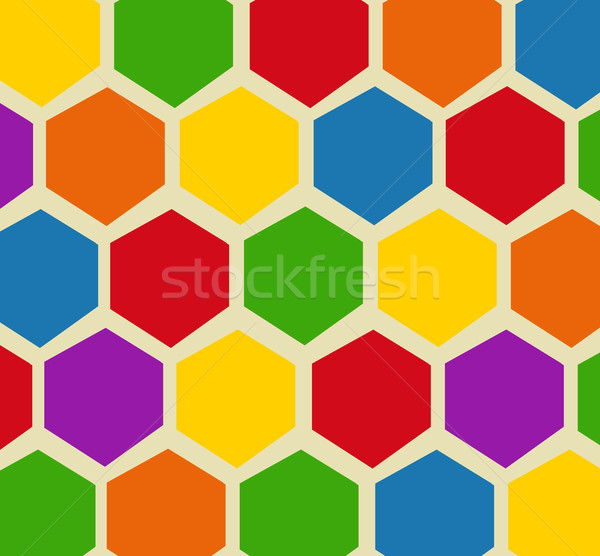 Retro geometric hexagon seamless pattern Stock photo © nezezon