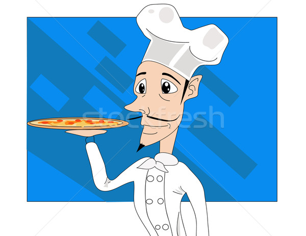 cook and pizza vector Stock photo © nezezon