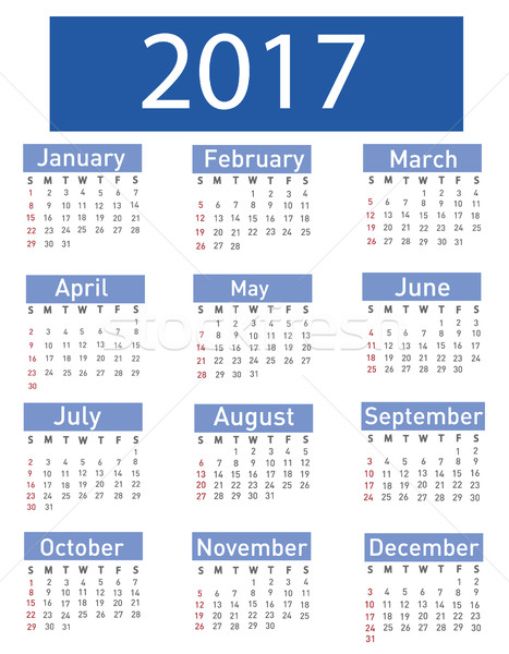 Calendar for 2017 Stock photo © nezezon