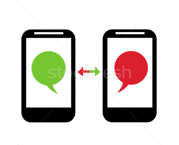 mobile icon vector illustration art on white Stock photo © nezezon