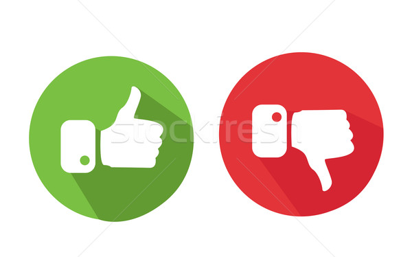 Stock photo: Modern Thumbs Up and Thumbs Down Icons 