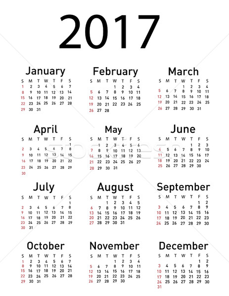 Calendar for 2017 Stock photo © nezezon