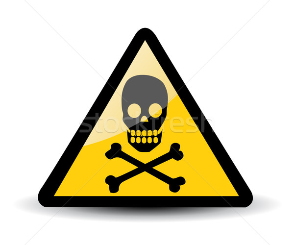 Warning sign with skull Stock photo © nezezon