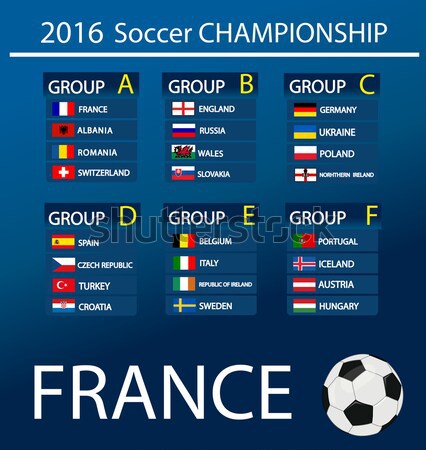 Europeo fútbol campeonato 2016 Francia grupos Foto stock © nezezon