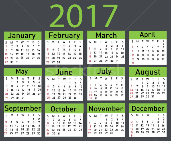 Calendar for 2017 Stock photo © nezezon