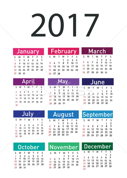 Calendar for 2017 Stock photo © nezezon