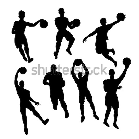 Stok fotoğraf: Basketbol · oyuncular · vektör · dizayn · uygunluk · spor