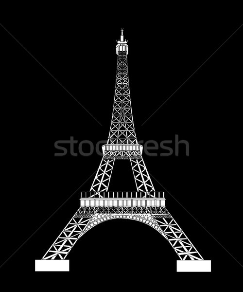 Eiffel tour noir silhouette métal urbaine Photo stock © nezezon