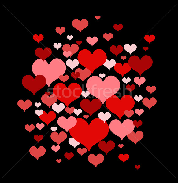 Foto stock: Rojo · amor · corazones · diseno · marco · arte