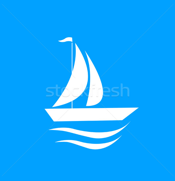 Jacht ikona sportu streszczenie ocean statku Zdjęcia stock © nezezon