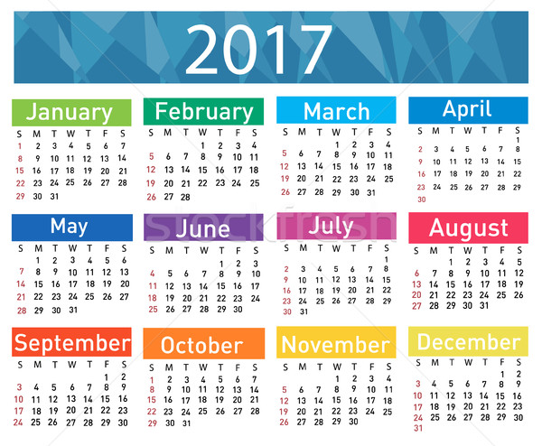 Calendar for 2017 Stock photo © nezezon