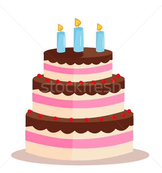 édes torta születésnap ünnep buli szeretet Stock fotó © nezezon