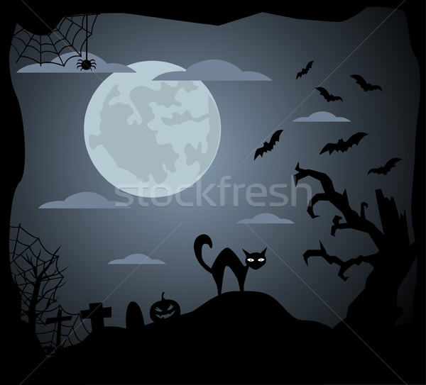 Halloween charakter tle drzew sztuki czarny Zdjęcia stock © nezezon