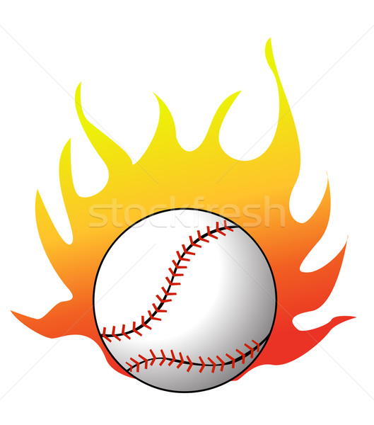 Stock fotó: Baseball · lángok · vektor · fű · sportok · csapat