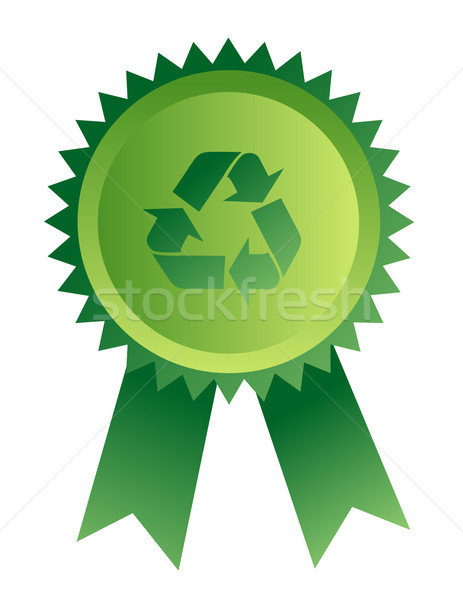 medal vector illustration with recycle sign Stock photo © nezezon