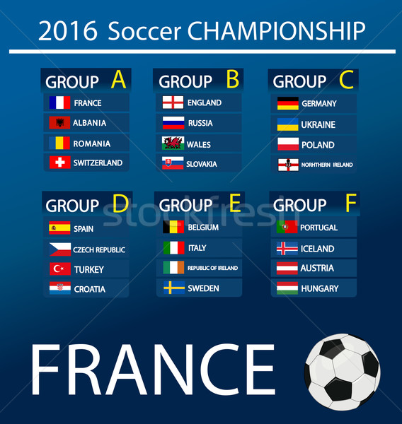Europeu futebol campeonato 2016 França grupos Foto stock © nezezon