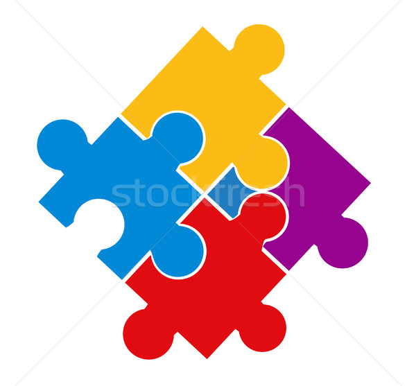 Vector illustration of puzzle pieces  Stock photo © nezezon