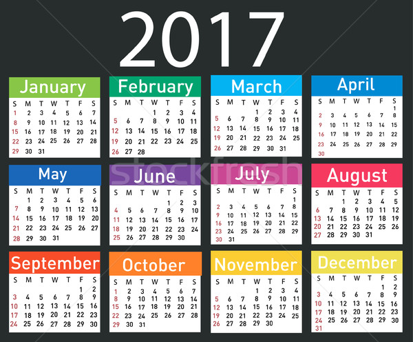 Calendar for 2017 Stock photo © nezezon