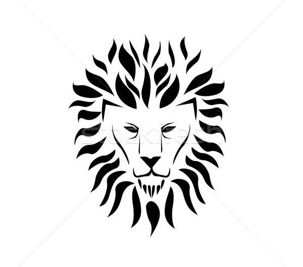 Lion face logo Stock photo © nezezon