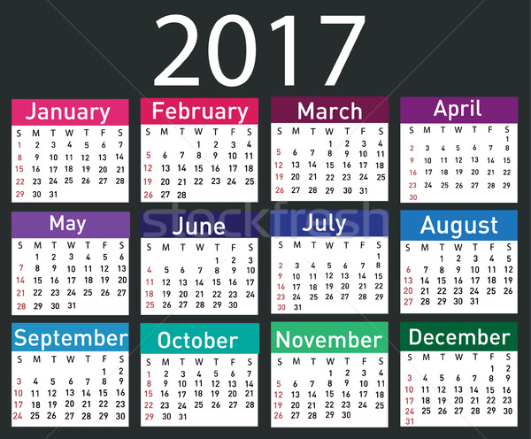 Calendar for 2017 Stock photo © nezezon