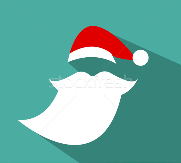 Foto stock: Diseno · vector · papá · noel · cara · diversión · labios