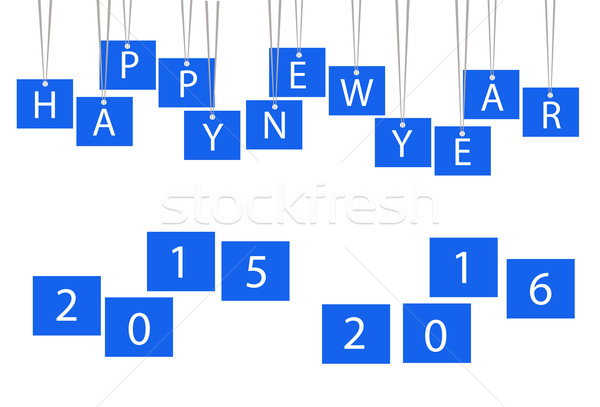 Happy new year 2016 paper text Stock photo © nezezon