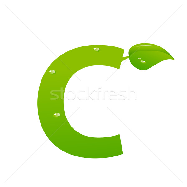 Yeşil eco c harfi vektör bahar yazı Stok fotoğraf © nezezon