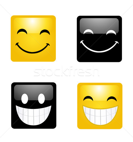 現代 黃色 笑 快樂 微笑 面對 商業照片 © nezezon