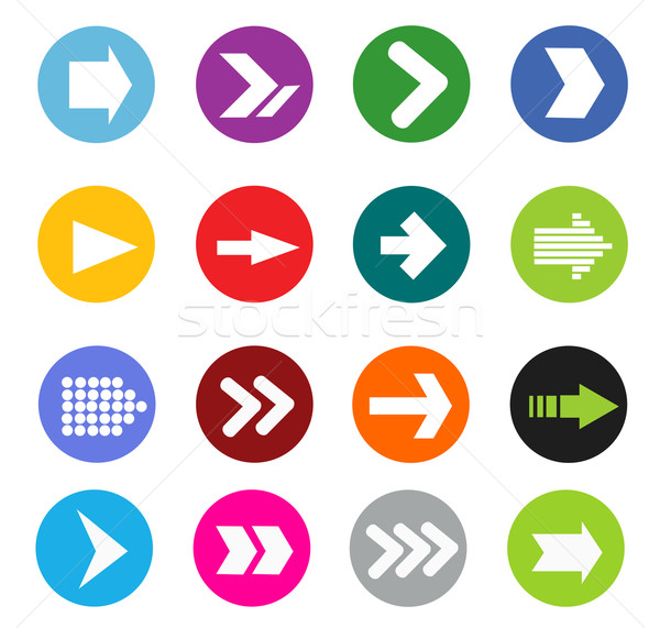 Arrow sign icon set Stock photo © nezezon