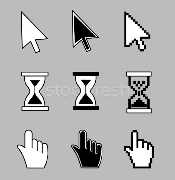 Cursor Set Maus Hand arrow Sanduhr Stock foto © nezezon