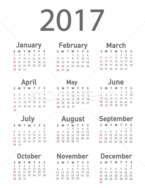 Calendar for 2017 Stock photo © nezezon