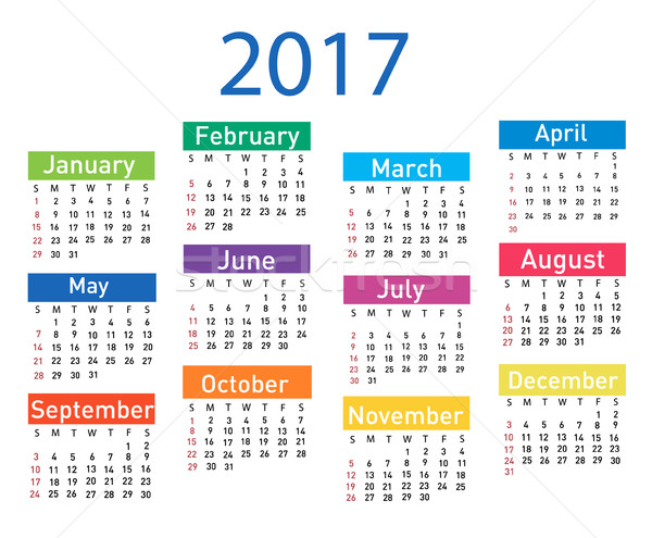 Calendar for 2017 Stock photo © nezezon