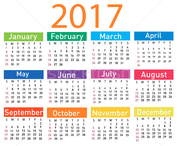 Calendar for 2017 Stock photo © nezezon