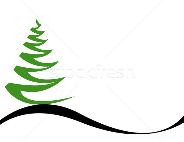 聖誕樹 向量 樹 畫 綠色 聖誕節 商業照片 © nezezon
