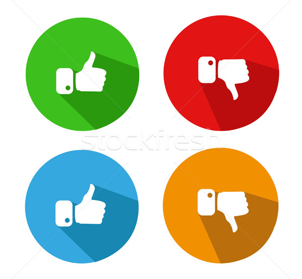 Modern Thumbs Up and Thumbs Down Icons  Stock photo © nezezon