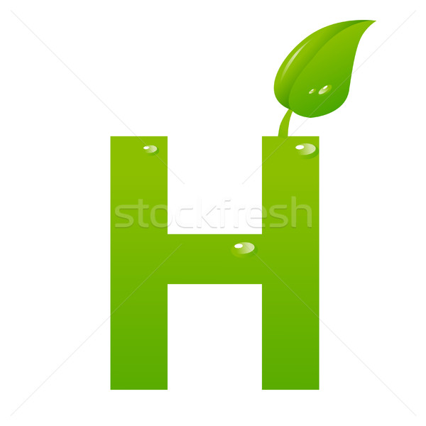 Green eco letter H vector illiustration Stock photo © nezezon