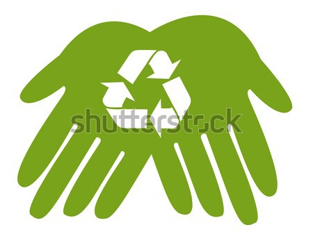 Vektor Recycling Zeichen Natur Recycling Bewegung Stock foto © nezezon