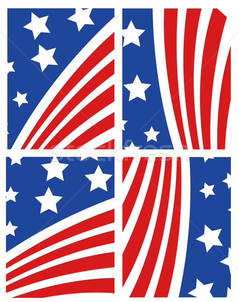 Foto d'archivio: Vettore · bandiera · americana · set · design · mondo · stelle