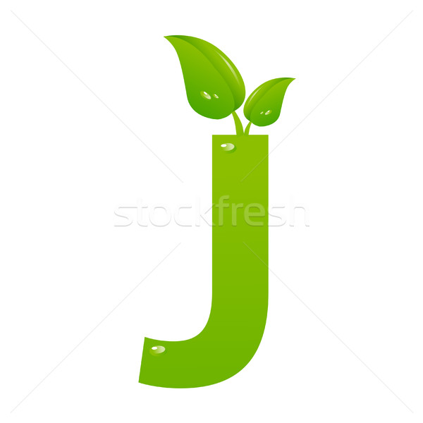 Green eco letter J vector illiustration Stock photo © nezezon