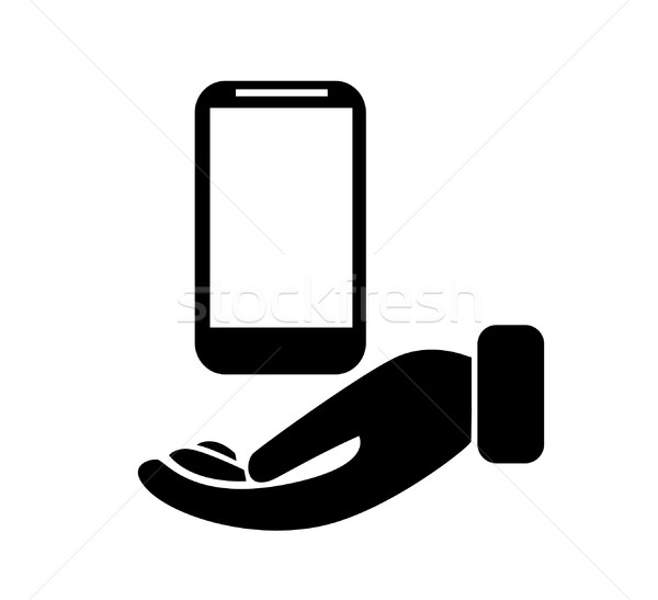 Mobil ikon művészet fehér telefon internet Stock fotó © nezezon