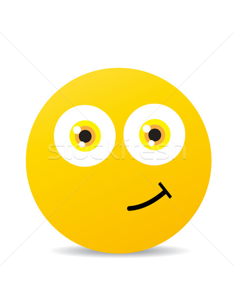 Modern galben râs fericit zâmbet faţă Imagine de stoc © nezezon