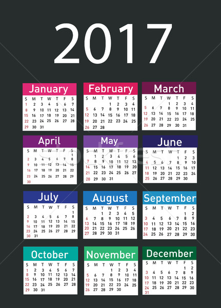 Calendar for 2017 Stock photo © nezezon