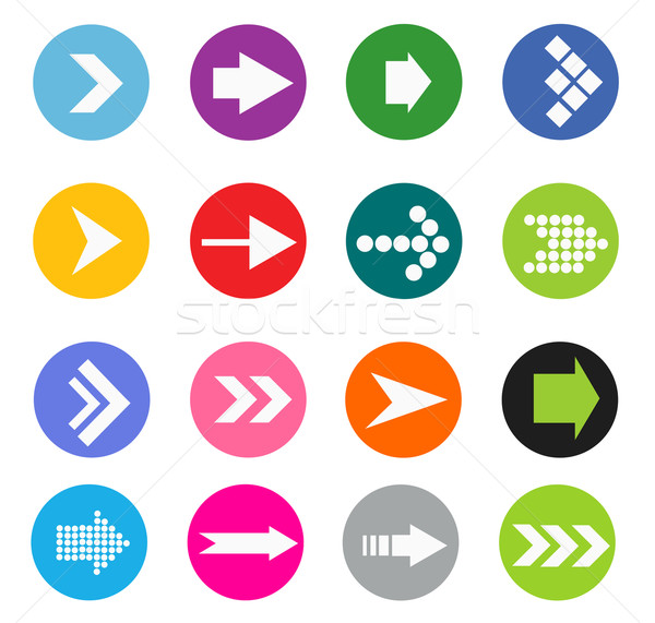 Arrow sign icon set Stock photo © nezezon