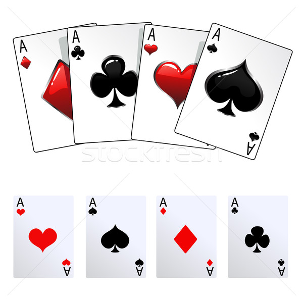 Сток-фото: игральных · карт · победа · покер · стороны · четыре · Тузы